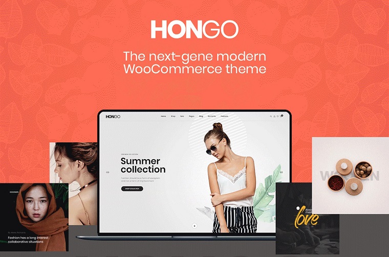 WordPress Theme Hongo fashion preview.