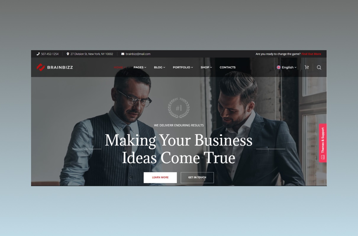 BrainBizz - WordPress Theme main cover.