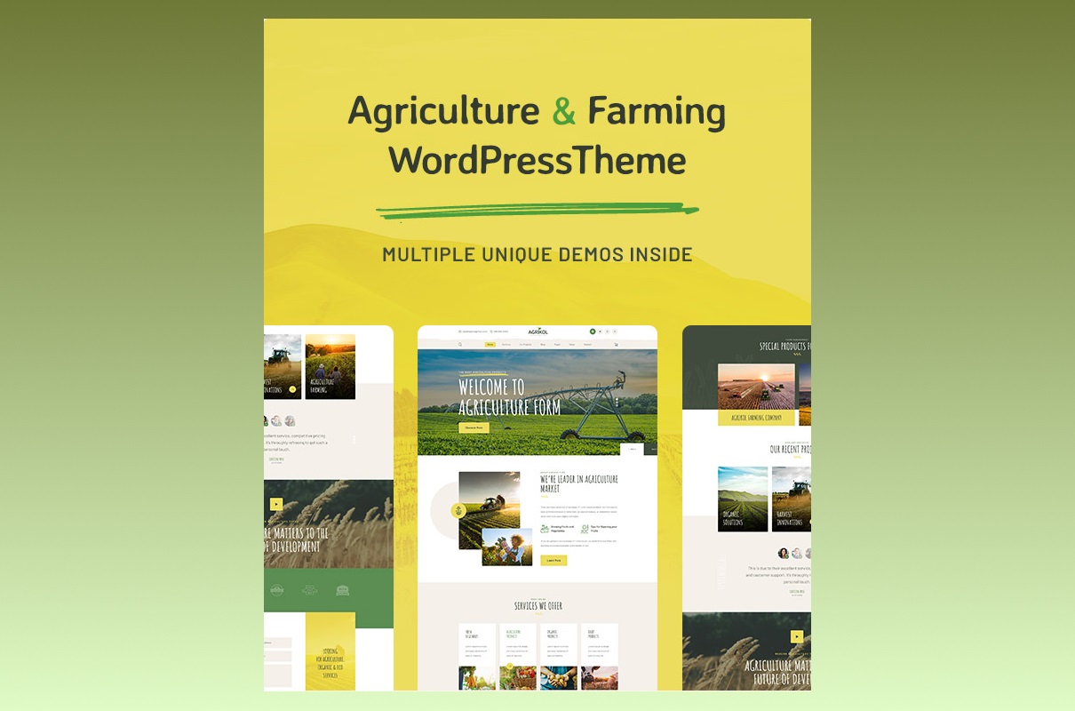 Agrikole WordPress Theme demos.