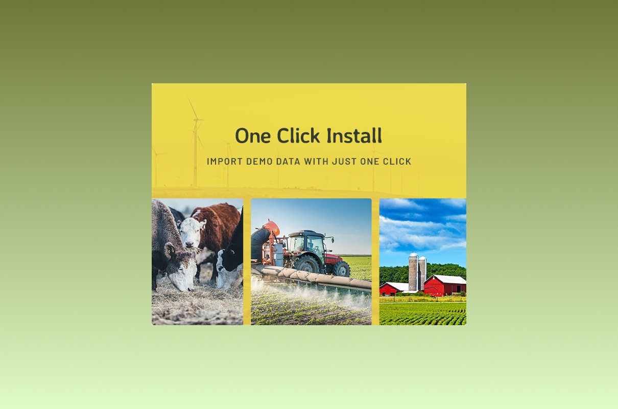 Agrikole WordPress Theme one click install.