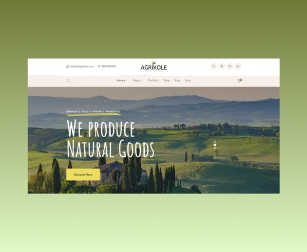 Agrikole Is a Clear Style WordPress Theme for Agriculture & Farming preview.