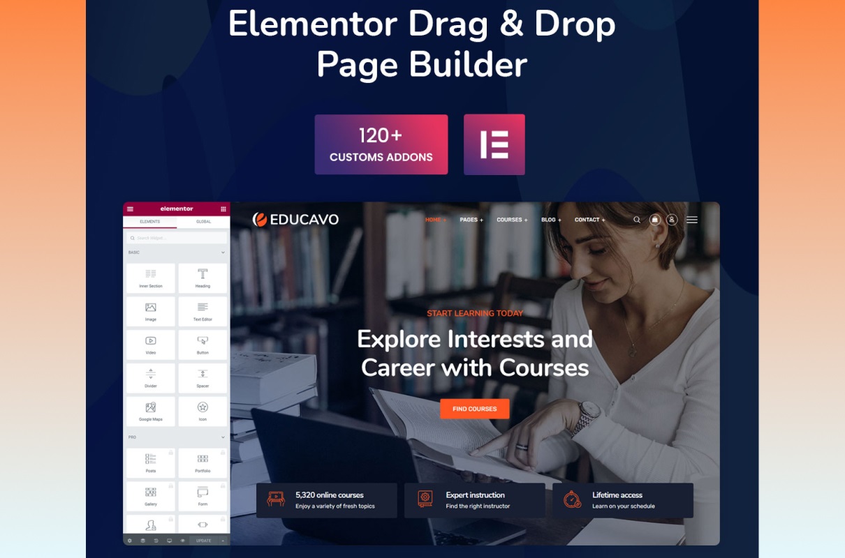 Educavo Elementor Page Builder.