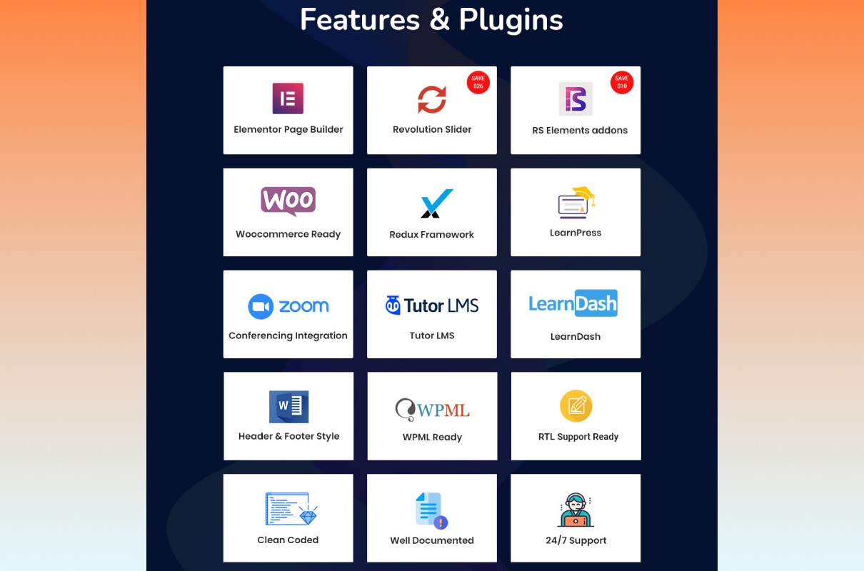 Educavo - WordPress Theme Features and Plugins.