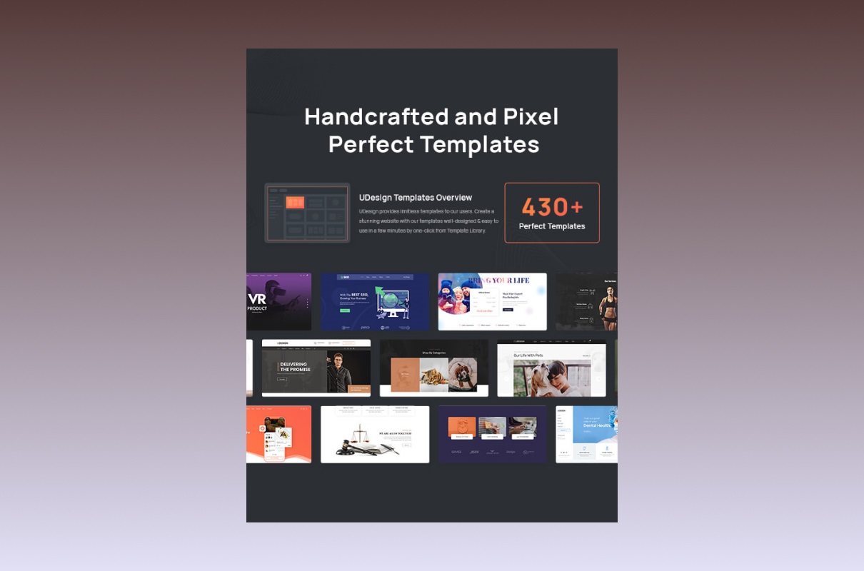 uDesign handcrafted pixel perfect templates.