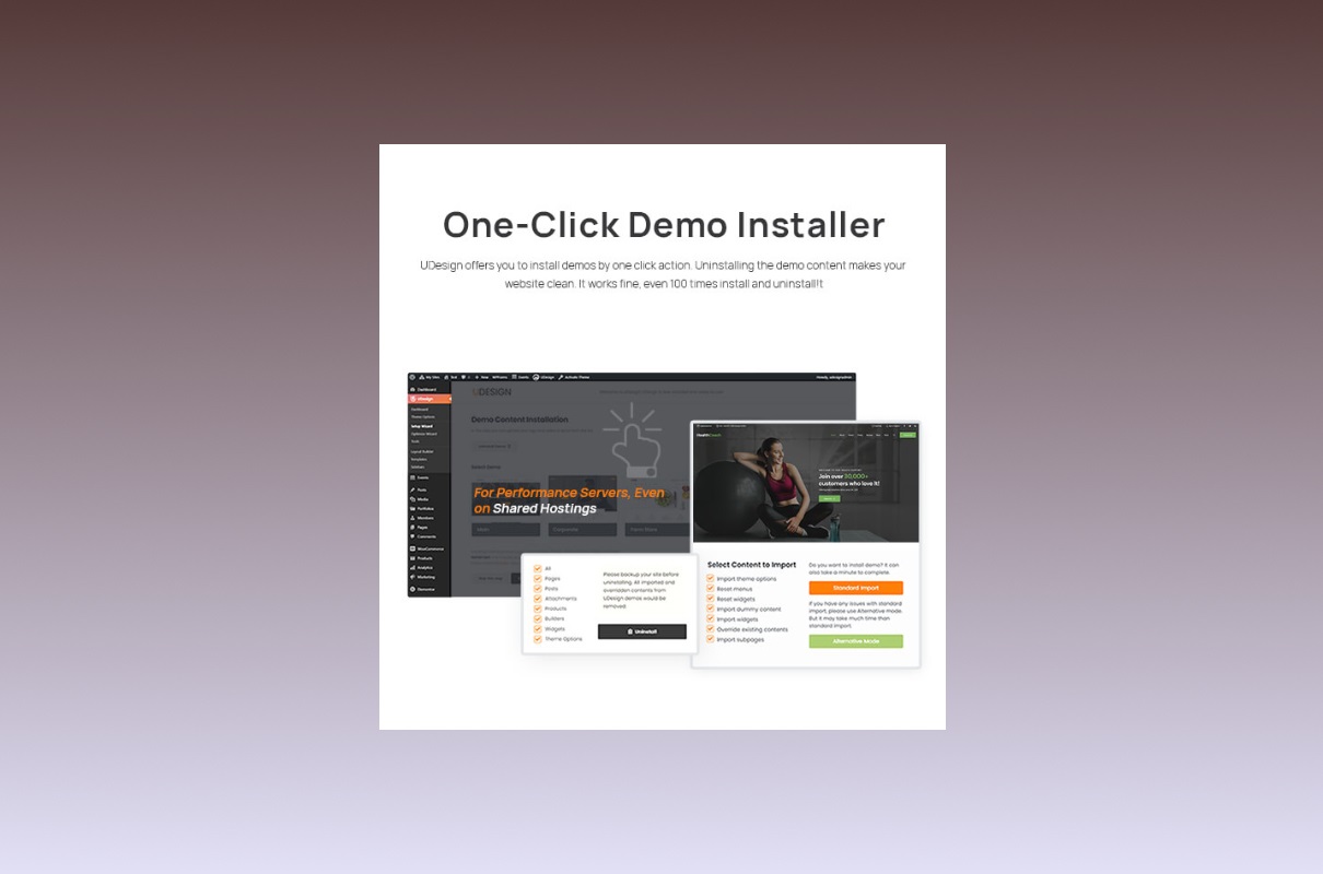 uDesign one-click demo installer.