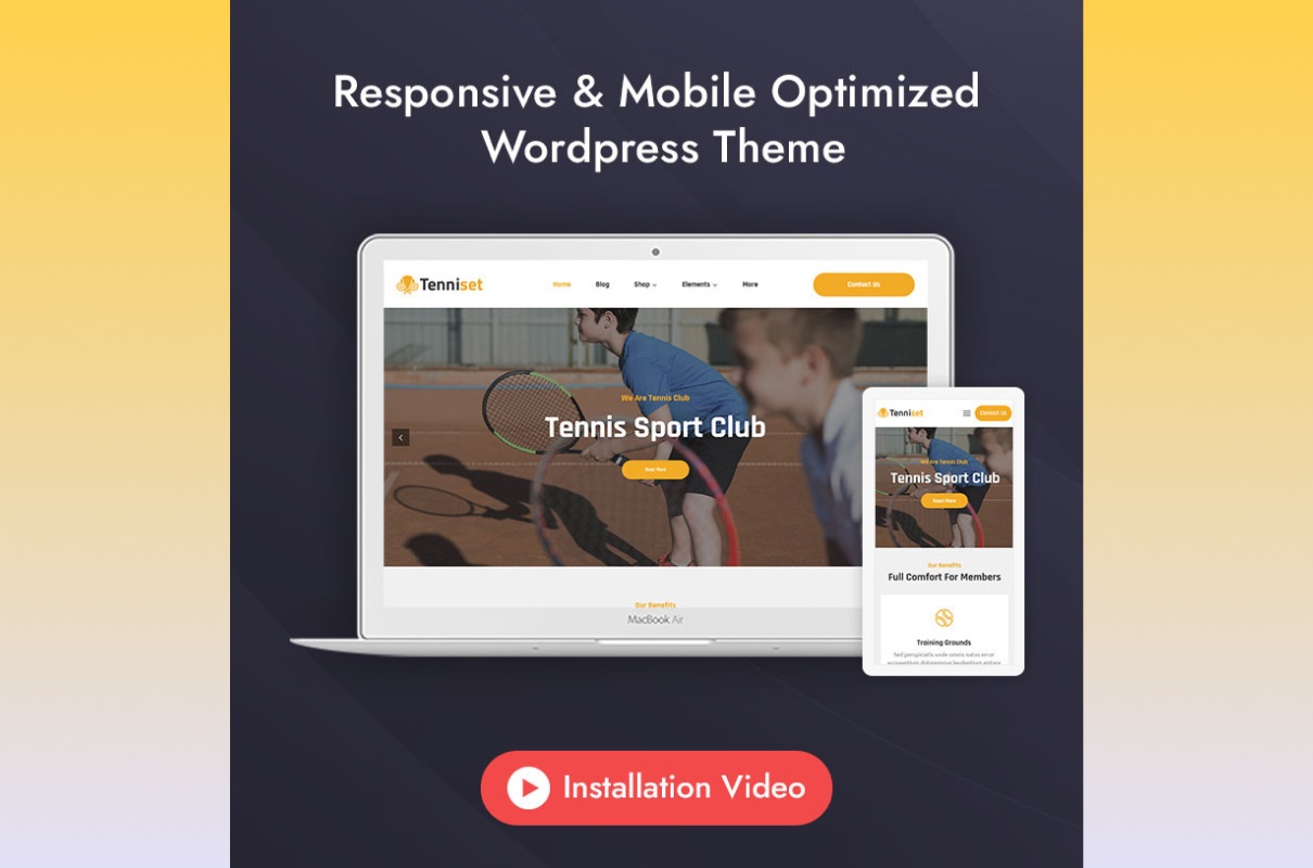 Tenniset responsive optimized -theme.