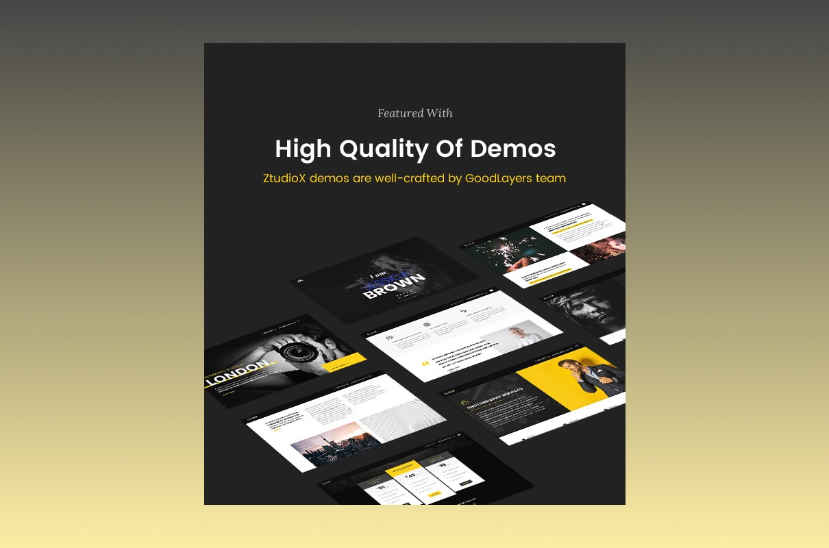 Ztudio X WordPress theme demos.