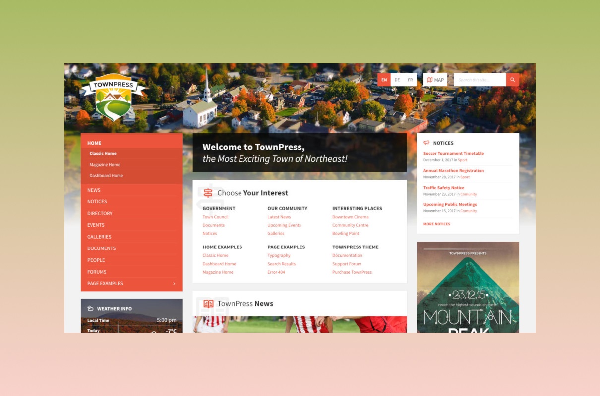 TownPress WordPress Theme is an Incredible Option for Municipality and Town Government.
