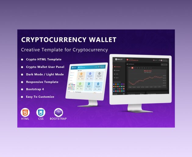 HTML5 template cryptocurrency wallet main preview
