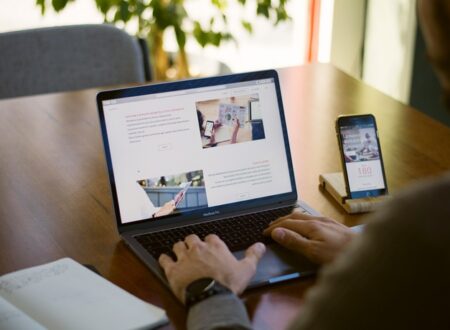 A person using their laptop.