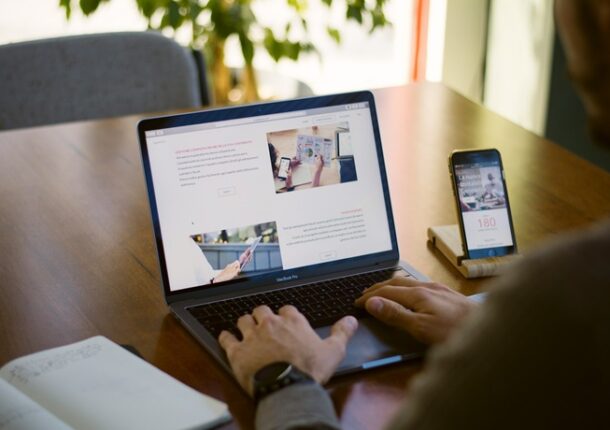 A person using their laptop.